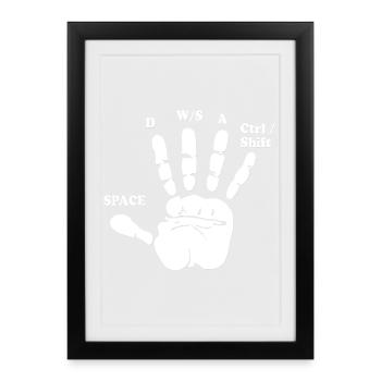 Funny Gamer Hand Computer Game Esports Gamer - Framed poster (27 × 37 cm) - black - Front