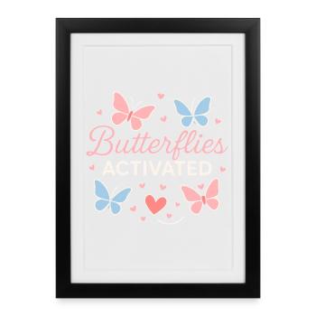 Papillons Activé Love Design - Affiche encadrée (27 × 37 cm) - noir - Devant