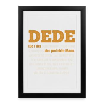 Türk Dede Design - Best Dede (Grandpa) of All Time - Framed poster (27 × 37 cm) - black - Front