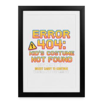 Error 404 Child Costume Not Found - Framed poster (27 × 37 cm) - black - Front