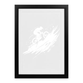Energetic Mountain Bike Art Cyclist - Framed poster (27 × 37 cm) - black - Front