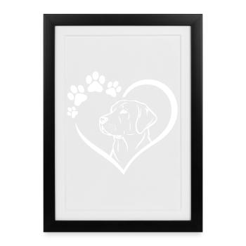 Labrador Retriever Art Chien - Affiche encadrée (27 × 37 cm) - noir - Devant