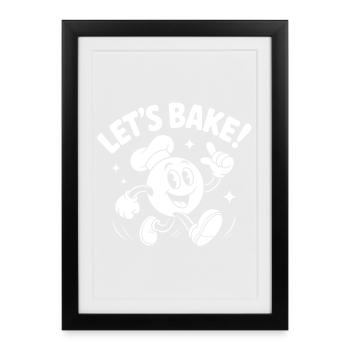 Lets Bake Cartoon Baking Mascot - Framed poster (27 × 37 cm) - black - Front