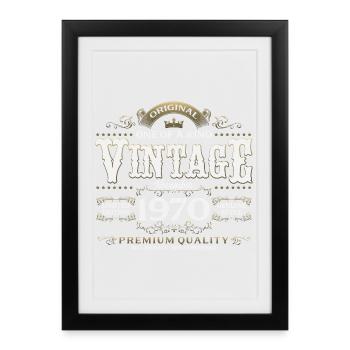 55ème Anniversaire Vintage Novembre Millésime 1970 - Affiche encadrée (27 × 37 cm) - noir - Devant