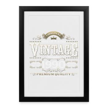 35ème Anniversaire Vintage Novembre Cru 1990 - Affiche encadrée (27 × 37 cm) - noir - Devant