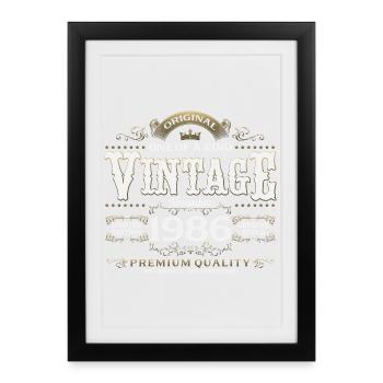 40ème Anniversaire Vintage Novembre Cru 1986 - Affiche encadrée (27 × 37 cm) - noir - Devant
