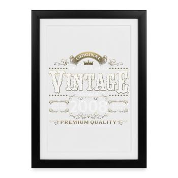 18ème Anniversaire Millésime Novembre Millésime 2008 - Affiche encadrée (27 × 37 cm) - noir - Devant