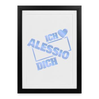 Alessio en couple - Affiche encadrée (27 × 37 cm) - noir - Devant