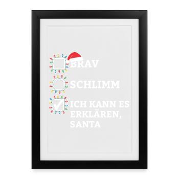 I can explain, Santa - Framed poster (27 × 37 cm) - black - Front