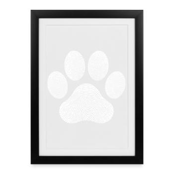 Chat Amoureux des animaux Illustration Chien - Affiche encadrée (27 × 37 cm) - noir - Devant