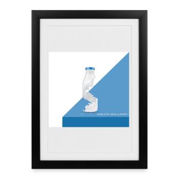 Lait à la limite – Moment de biberon amusant - Affiche encadrée (27 × 37 cm) - noir - Devant