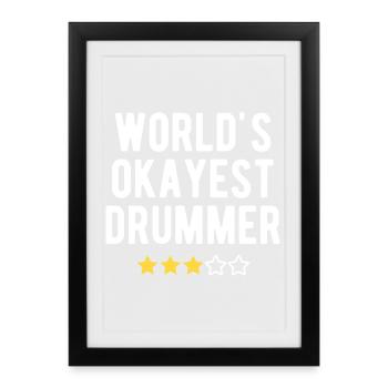 Le batteur le plus correct, le sarcasme du monde : humour 3 étoiles - Affiche encadrée (27 × 37 cm) - noir - Devant