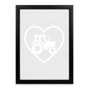 Tractor Heart – Farmer's Passion - Framed poster (27 × 37 cm) - black - Front
