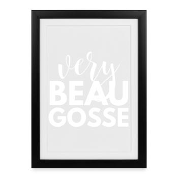 Sehr gutaussehender Junge Original, lustiges Zitat, Mann - Gerahmtes Poster (27 × 37 cm) - Schwarz - Vorne