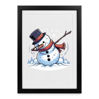 Dabbing Christmas Snowman Dab Christmas - Framed poster (27 × 37 cm) - black - Front