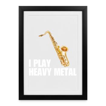 Saxophone Sax Musician Music Lover Jazz Teacher - Framed poster (27 × 37 cm) - black - Front