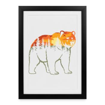 Ours, Forêt, Nature, Nature sauvage, Extérieur, Animal - Affiche encadrée (27 × 37 cm) - noir - Devant