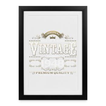 77th Birthday Vintage December Vintage 1948 - Framed poster (27 × 37 cm) - black - Front