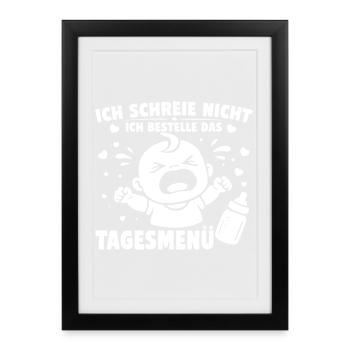 I don't scream, I order the menu of the day - Framed poster (27 × 37 cm) - black - Front