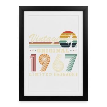 Original 1967 Vintage Vintage Anniversaire Rétro - Affiche encadrée (27 × 37 cm) - noir - Devant