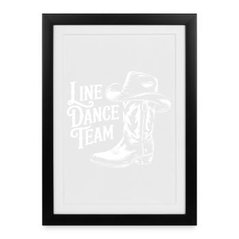 Équipe de danse en ligne Western Boots - Affiche encadrée (27 × 37 cm) - noir - Devant