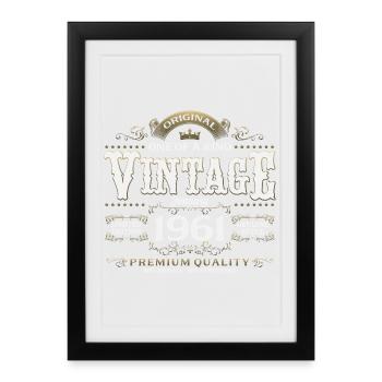 65th Birthday Vintage January Vintage 1961 - Framed poster (27 × 37 cm) - black - Front