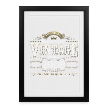 18e anniversaire Millésime de janvier 2008 - Affiche encadrée (27 × 37 cm) - noir - Devant