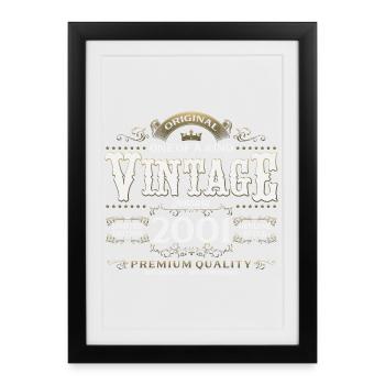 25th Birthday Vintage January Vintage 2001 - Framed poster (27 × 37 cm) - black - Front