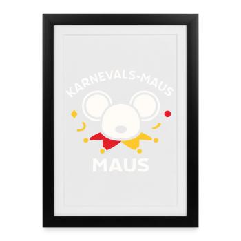 Motif de la souris de carnaval pour le carnaval - Affiche encadrée (27 × 37 cm) - noir - Devant