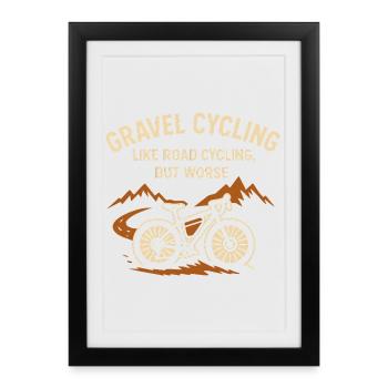 Randonnée de Cyclisme de Gravier en Montagne - Affiche encadrée (27 × 37 cm) - noir - Devant