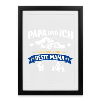 Papa, je suis meilleur maman - Affiche encadrée (27 × 37 cm) - noir - Devant