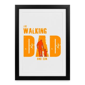 Parodie du thème Papa et Fils - Affiche encadrée (27 × 37 cm) - noir - Devant