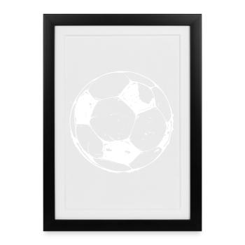 Dessin de football - Affiche encadrée (27 × 37 cm) - noir - Devant