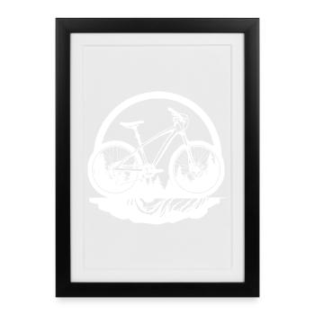 Mountain biking - Framed poster (27 × 37 cm) - black - Front