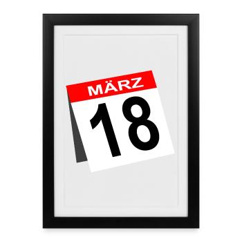 18th Birthday March Gift Calendar - Framed poster (27 × 37 cm) - black - Front