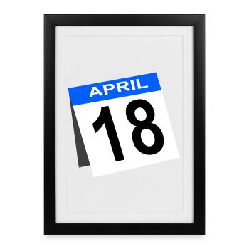 18th Birthday April Calendar - Framed poster (27 × 37 cm) - black - Front