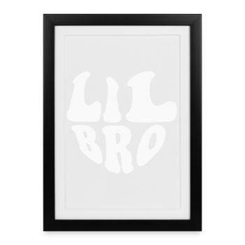 Logo du cœur de petit frère - Couleur personnalisable - Affiche encadrée (27 × 37 cm) - noir - Devant