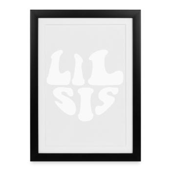 Lil Sis Heart Logo - Sister - Customizable color - Framed poster (27 × 37 cm) - black - Front