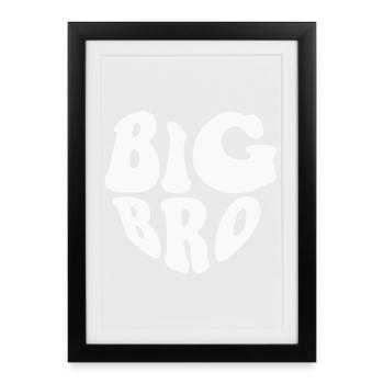 Logo Big Brother Heart - Couleur personnalisable - Affiche encadrée (27 × 37 cm) - noir - Devant