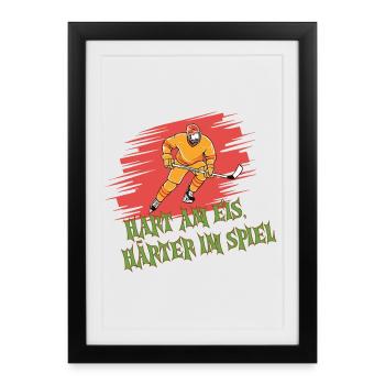 Dicton du hockey sur glace – T-shirt pour les fans - Affiche encadrée (27 × 37 cm) - noir - Devant