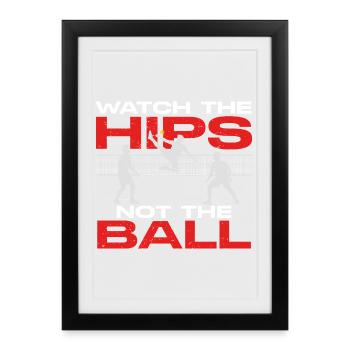 Sepak Takraw Regarde les hanches - Affiche encadrée (27 × 37 cm) - noir - Devant