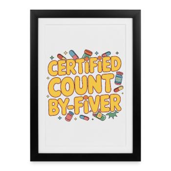 Pharmacien de détail certifié Spécialiste Comptage par Ordonnance - Affiche encadrée (27 × 37 cm) - noir - Devant