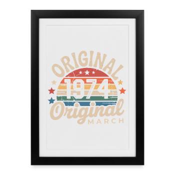 Born in March 1974 edition 1974 Vintage March 1974 - Framed poster (27 × 37 cm) - black - Front