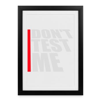 Ne me teste pas coquine, citation drôle de logo - Affiche encadrée (27 × 37 cm) - noir - Devant