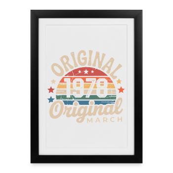 Birthday March 1978 Limited Edition Retro March - Framed poster (27 × 37 cm) - black - Front