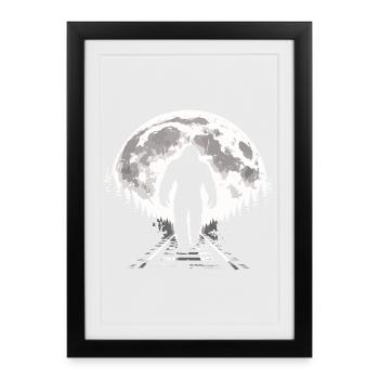 Bigfoot on railroad tracks - Framed poster (27 × 37 cm) - black - Front