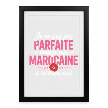 je suis marocaine - Affiche encadrée (27 × 37 cm) - noir - Devant