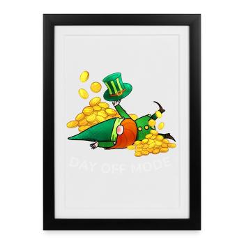 Day Off Mode Leprechaun - Framed poster (27 × 37 cm) - black - Front