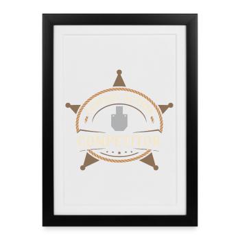 Cowboy action shooter. Cowboy action shooter - Framed poster (27 × 37 cm) - black - Front