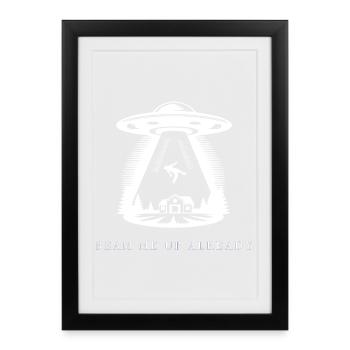 Téléporte-moi Déjà édition blanche - Affiche encadrée (27 × 37 cm) - noir - Devant